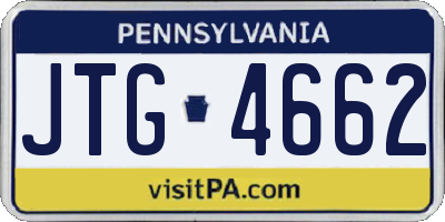 PA license plate JTG4662
