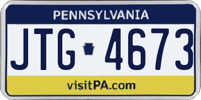 PA license plate JTG4673