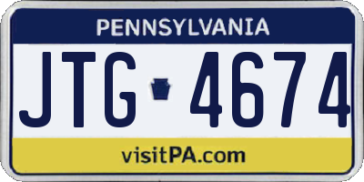PA license plate JTG4674