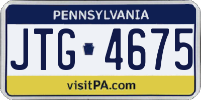 PA license plate JTG4675