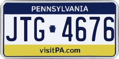 PA license plate JTG4676