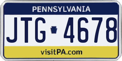 PA license plate JTG4678