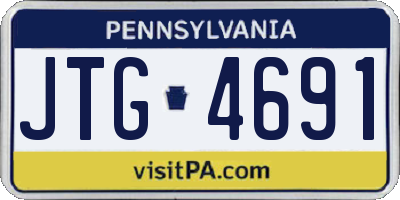 PA license plate JTG4691