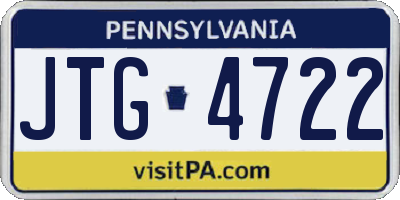 PA license plate JTG4722