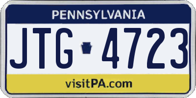 PA license plate JTG4723