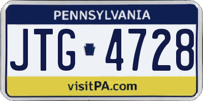PA license plate JTG4728