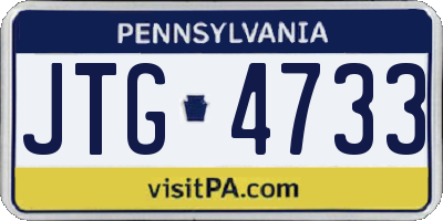 PA license plate JTG4733