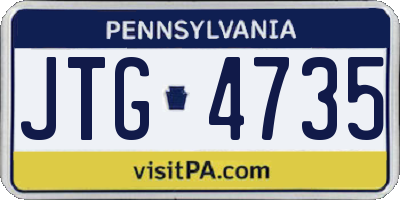 PA license plate JTG4735
