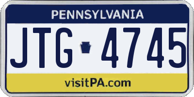 PA license plate JTG4745
