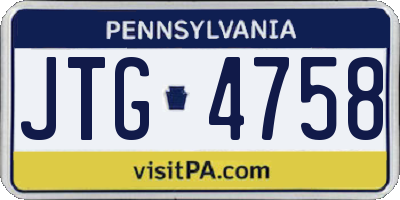 PA license plate JTG4758