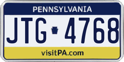 PA license plate JTG4768