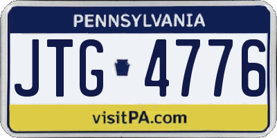 PA license plate JTG4776