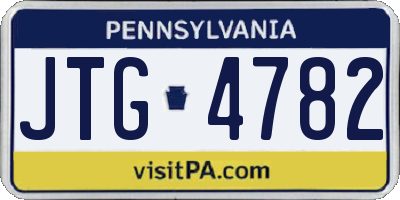 PA license plate JTG4782
