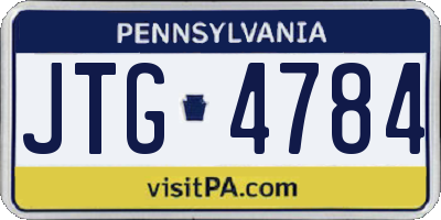 PA license plate JTG4784