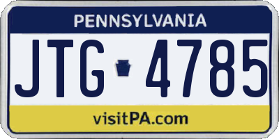 PA license plate JTG4785