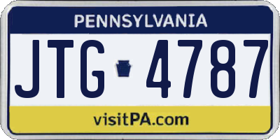 PA license plate JTG4787