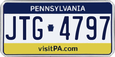 PA license plate JTG4797