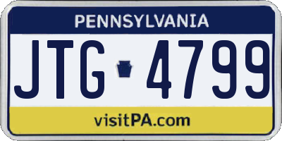 PA license plate JTG4799