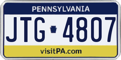 PA license plate JTG4807
