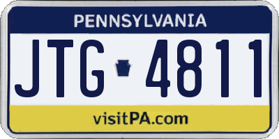 PA license plate JTG4811