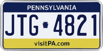 PA license plate JTG4821
