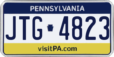 PA license plate JTG4823