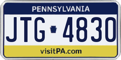 PA license plate JTG4830
