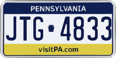 PA license plate JTG4833