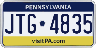PA license plate JTG4835