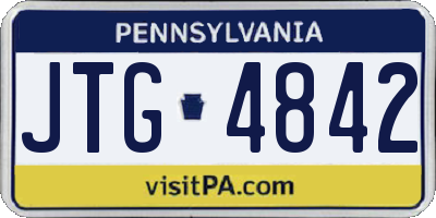 PA license plate JTG4842