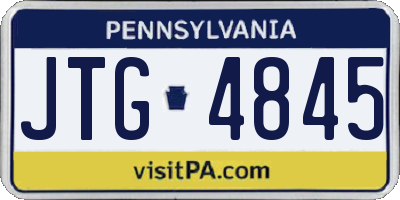 PA license plate JTG4845
