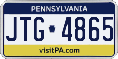 PA license plate JTG4865