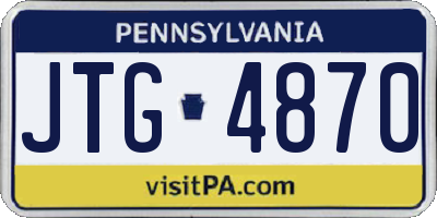 PA license plate JTG4870