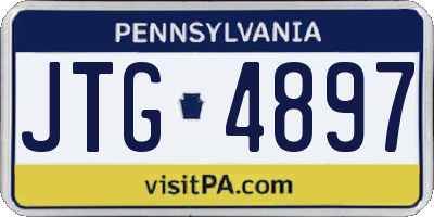 PA license plate JTG4897