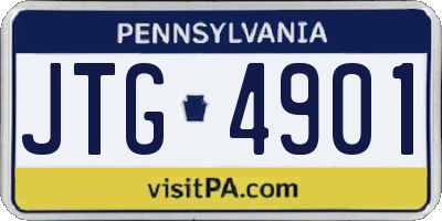 PA license plate JTG4901