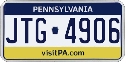 PA license plate JTG4906