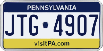 PA license plate JTG4907