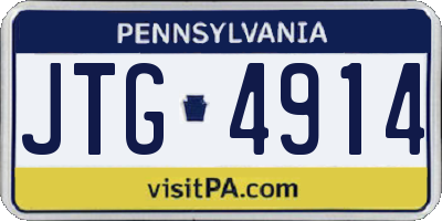 PA license plate JTG4914