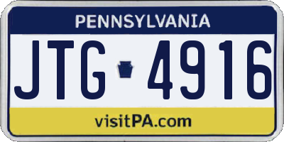 PA license plate JTG4916