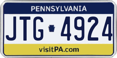PA license plate JTG4924