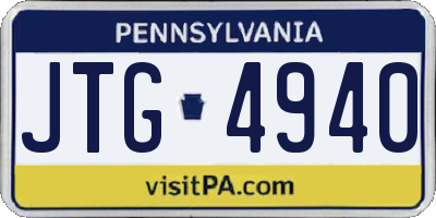 PA license plate JTG4940