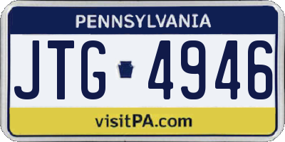 PA license plate JTG4946