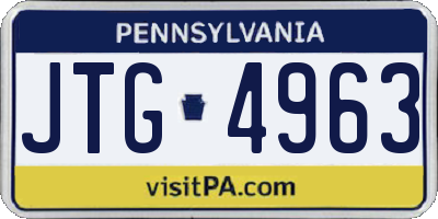 PA license plate JTG4963