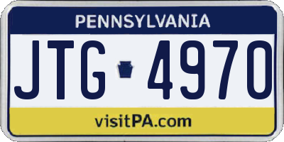 PA license plate JTG4970