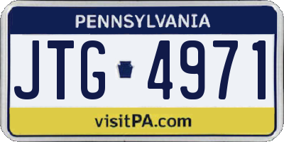 PA license plate JTG4971