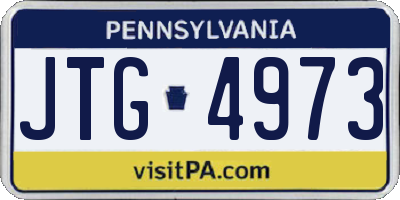 PA license plate JTG4973