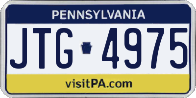 PA license plate JTG4975