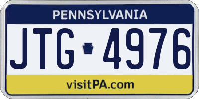 PA license plate JTG4976