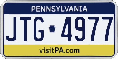 PA license plate JTG4977