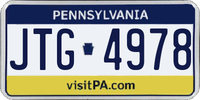 PA license plate JTG4978